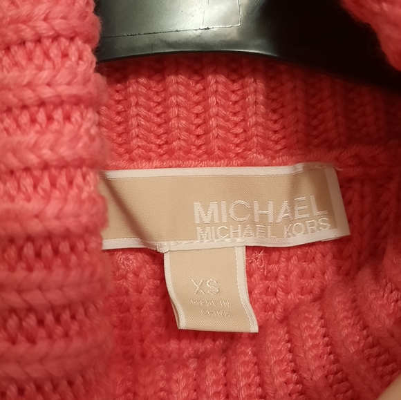 Michael Michael Kors Cotton Blend Sleeveless Turtleneck Sweater In Camila Rose - Picture 5 of 11